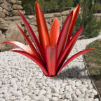 HYDMLSL Large Tequila Rustic Sculpture, Rustic Metal Agave Plants for Outdoor Patio Yard Mexican Plant Garden， Agave Outdoor Lawn Ornaments Yard Stakes (Red 1pc)