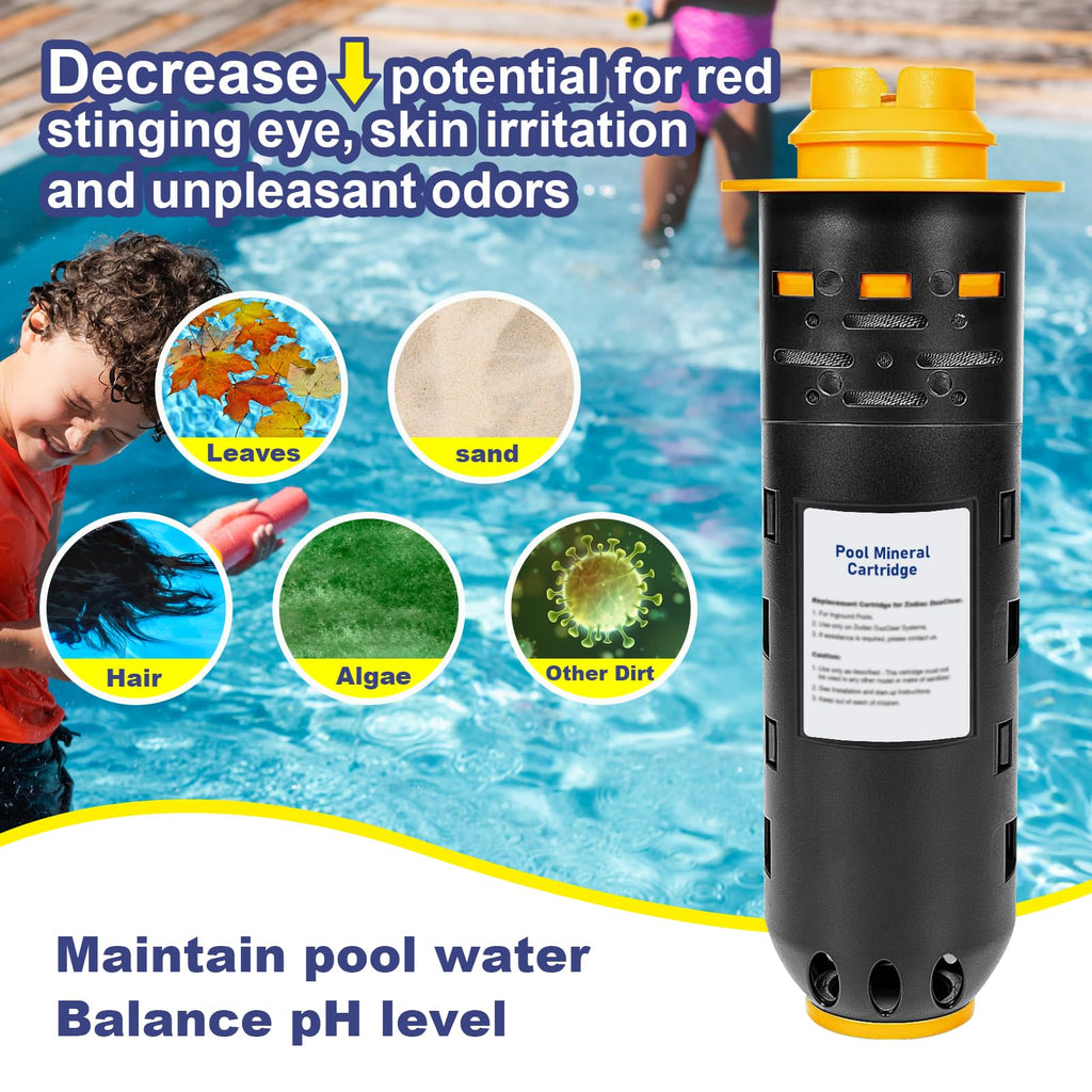 Replacement W28000 W28001 W28002 for Nature2 Duoclear 25 35 45 Pool Mineral Cartridge for Zodiac DuoClear Fusion, Fusion Soft, Vision Pro System Inground, Black