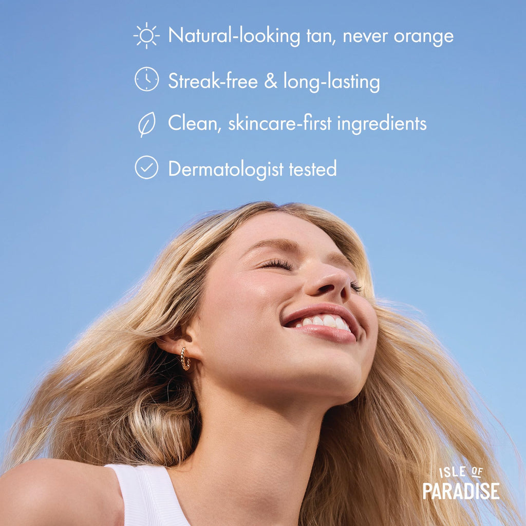 Isle of Paradise Self Tanning Water- Dark, Clear Self Tan Mist, Transfer-Proof Formula for Face & Body, Vegan & Cruelty-Free, Streak-Free Application, Non-Comedogenic 6.76 fl oz.