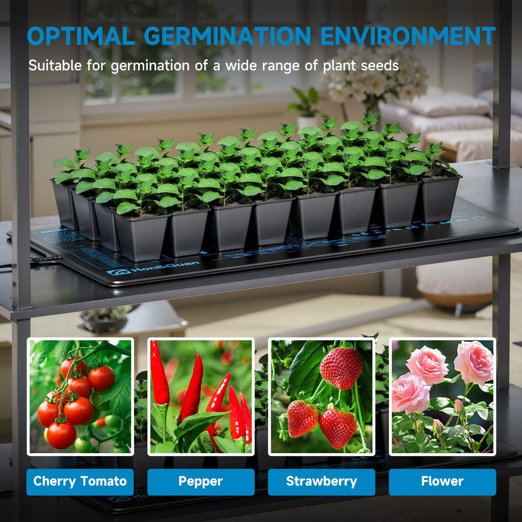 Hon&Guan 2 Packs 10"x 20.75" Seedling Heat Mat with Digital Thermostat