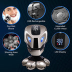 AidallsWellup Electric Head Shaver for Bald Men: Waterproof Cordless Electric Razor for Bald Head & Hair Shaving, Close Shave, Skin-friendly, 360° Full Coverage & Effortless Control, Easy to Clean, Wet & Dry Use