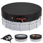 8 Ft Round Pool Cover, Solar Covers for Above Ground Pools, Stock Tank Pool Protector with Tightening Ratchet, Swimming Pool Cover Ideal for Waterproof and Dustproof