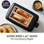 Elite Gourmet 2-Slice Cool-Touch Toaster, 1.25" Extra-Wide Slots, 6 Shades