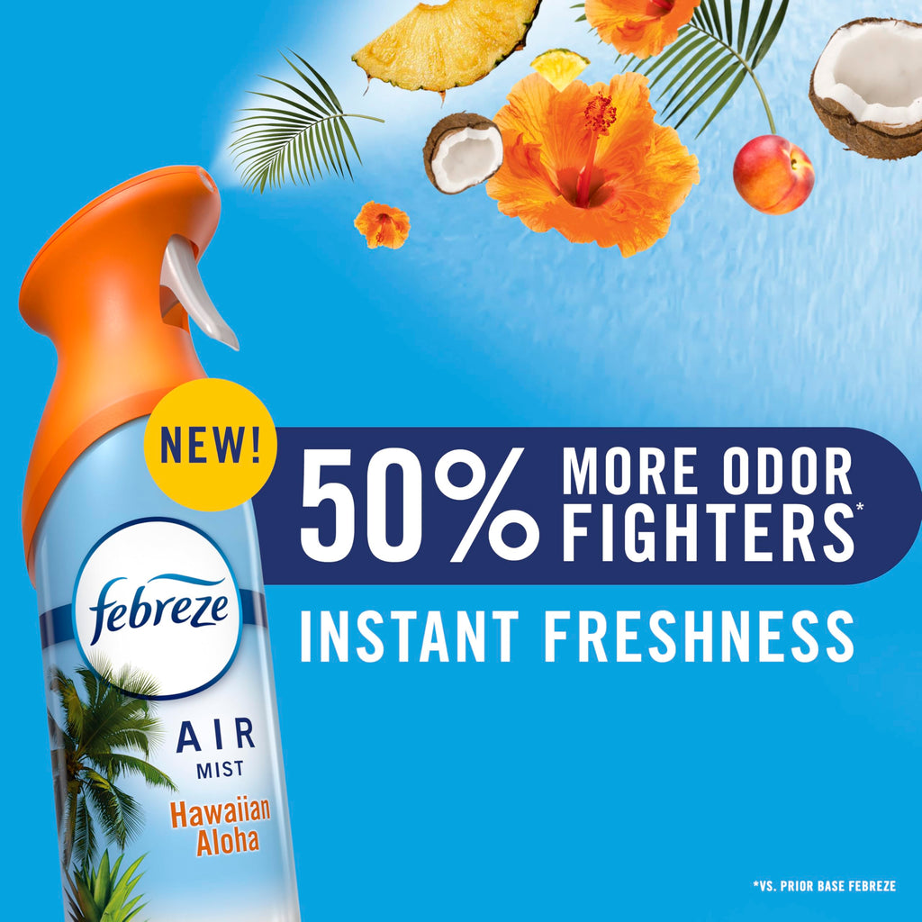 Febreze Air Mist, Air Freshener, Odor Fighting Room Spray, Deodorizer for Home Bathroom Kitchen Office Apartment, Lilac Sunrise, Warm Ocean Breeze, Summer Golden Hour Variety Pack, 8.1oz (Pack of 3)