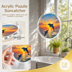 Acrylic Jigsaw Puzzle Suncatcher 7.8'',Stained Glass Suncatcher Home Decor