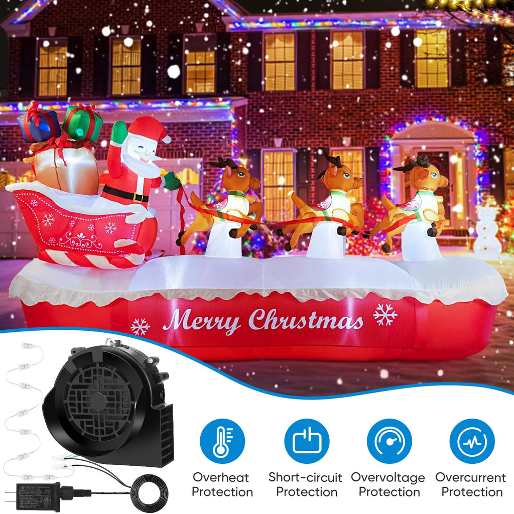 Replacement 1.5A Air Blower Fan for Inflatables, 8 LED Light, 2.0A Adapter