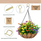 Ticway 80 Pcs Outdoor Hooks for String Lights,Screw Hooks for Hanging Plants,Ceiling Hooks with Safety Buckle,Square Hanger for Wind Chimes,Bird Feeder,Lanterns,Christmas Decorations Gold