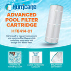 Hurricane Filters HF8414-01 Advanced Pool Filter Cartridge - Replacement for PWWCT150, Unicel C-8414, Filbur FC-1287, Waterway Clearwater II 150, Pro-Clean 150, Hayward X-Stream CC1500