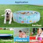 Docuwee Round Pool Cover 63"(5 Ft), Foldable Kiddie Solar Cover Fit Dog Swimming Pool, Pets Kids Bath Tub, Anti-UV Dustproof Safety Pool Cover with Cute Ocean Animals Pattern