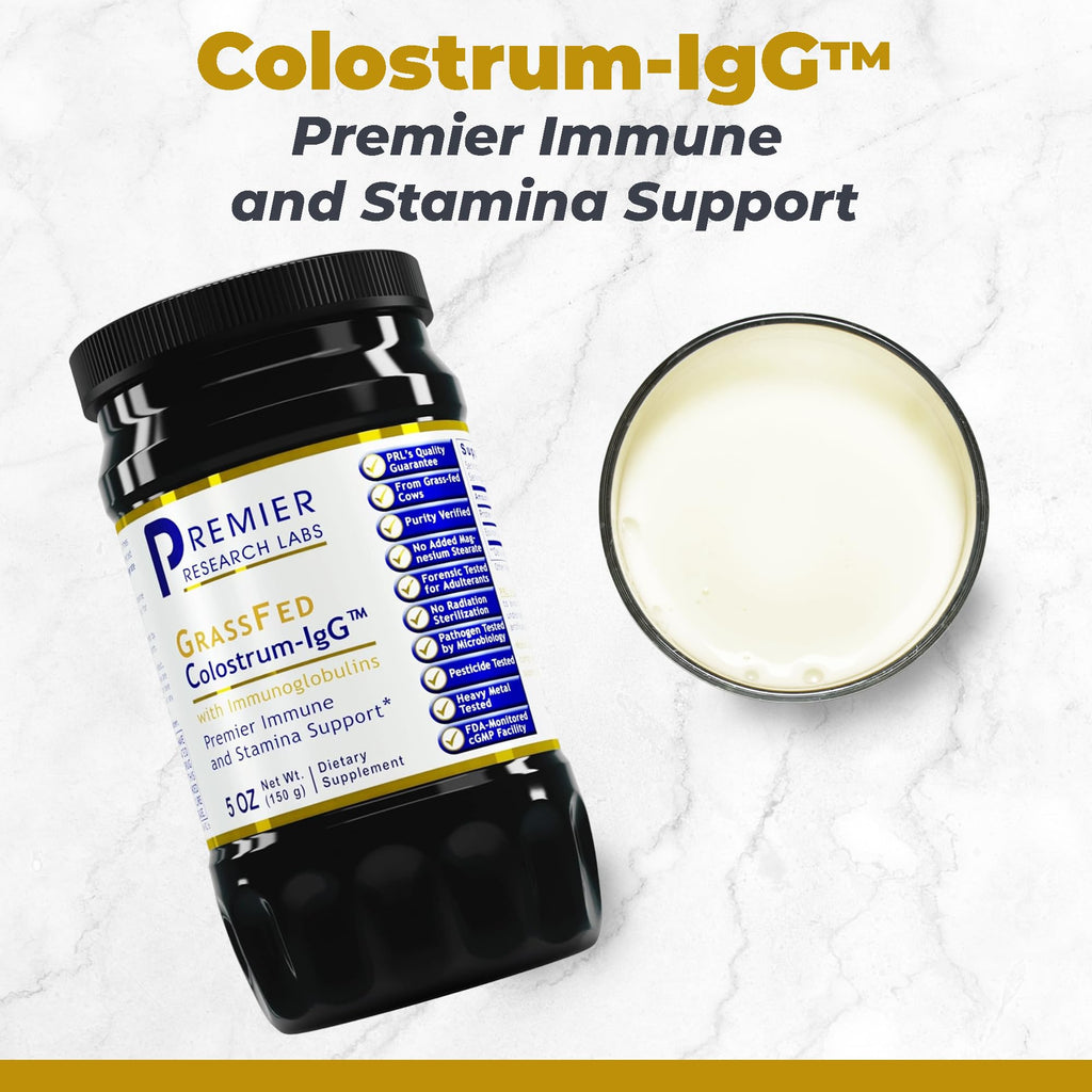 Premier Research Labs Colostrum-IgG Powder - Colostrum Supplement, Bovine Colostrum for Humans, Cow Colostrum for Immune Health, Superfood with Lactoferrin, Amino Acids, Nucleotides - 5 oz (150 g)