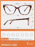 VMJFBJ Blue Light Glasses for Woman, Fashion Cat Eye Anti Blue Light Blocking Glasses Women, TR90 Lightweight Computer Glasses for Gaming & Screen Use, Reduce Eye Strain & Improve Sleep,Tortoise
