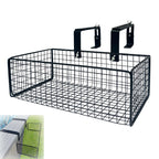 Desunqin 10 x 6 x 3.5 in Metal Poolside Storage Basket for Square Top Pools Only, Fit 4.9" to 9" Top Rails, Adjustable Swimming Pool Hanging Basket, Above Ground Pool Shelf Accessories to Organize
