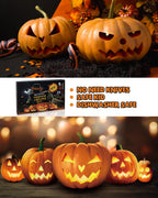 JUSTOTRY Pumpkin Carving Kit - Halloween Pumpkin Face Shape Cookie Cutters Tools Set Easy & Safe Adults Kids DIY, Stainless Steel 23 Molds with 3 Tools for Decoration Decorating Stencils Metal