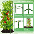 Legigo 6 Pack 60 Inch Tomato Cages for Garden, Heavy Duty Tomato Trellis