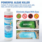 Doheny's Super Algaecide Plus | Pro-Grade | Effective Against Most Algae Types | 7.1% Chelated Copper (Reduces Staining) | Non-Foaming, No Clouding | Safe to Swim After Use | 4 x 40oz Bottles (160oz)