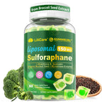 Liposomal Sulforaphane Supplement 150mg, from Broccoli Seed Extract w/Myrosinase, Quercetin, Glutathione, Sulforaphane Supplement Gummies for Antioxidants Detox Cellular Brain Health, Chewable 60Cts