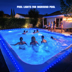 JMEXSUSS 66 ft 200 LED Pool Accessories IP 65 Solar Pool Lights Outdoor