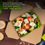 Microwavable Kraft Brown Take Out Boxes 112 oz (30 Pack) Disposable Food Containers - Recyclable Cardboard Lunch Box - Take Out Containers Disposable - to Go Boxes for Restaurants, Delivery, Catering