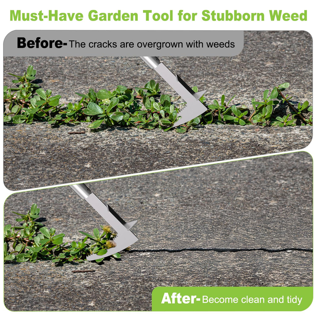 Crack Weeder Crevice Weeding Tool with 22'' to 64'' Adjustable Long Handle