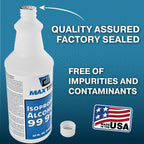 MaxTite 99.9% Isopropyl Alcohol (2 Gallons (8 Pack, 32 fl oz) - Includes Heavy-Duty Spray Nozzle - Made in USA