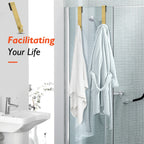 Kontoyo Shower Door Hooks(7.5 Inch),Extended Over Door Hooks for Bathroom Frameless Glass Shower Door,Stainless Steel Towel Hooks,Heavy Duty Rack Hooks for Robe,Towel-3 Pack-Gold