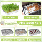 TCYPUHL Stainless Steel Sprouts Growing Kit 2-Tier 10.4 inch Trays, Microgreens Growing Kit, Seed Sprouting Tray with Encrypted Mesh Sprouts for Beans Alfalfa Broccoli Wheat Grass