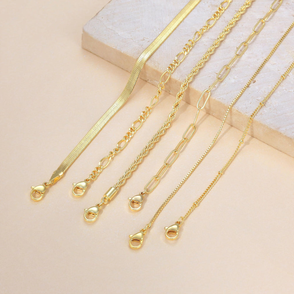 DEARMAY 14K Gold Plated Anklets for Women