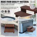 Hot Tub Steps, Non-Slip & Durable Hot Tub Stairs, Portable Universal Ladder Can Be Used Indoors and Outdoors (Reddish Brown)