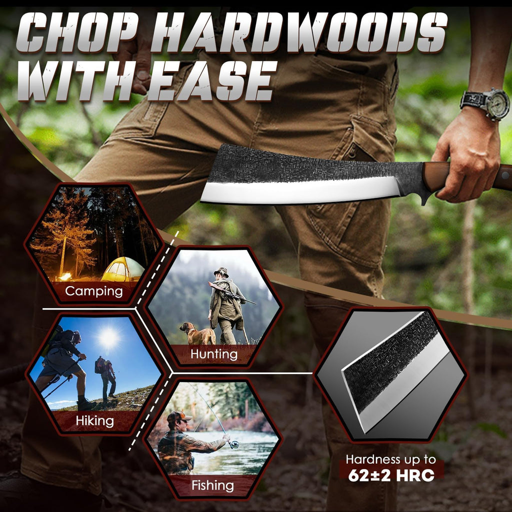 Freelander Japanese Machete with Wood Sheath for Yard Work, Gifts for Men