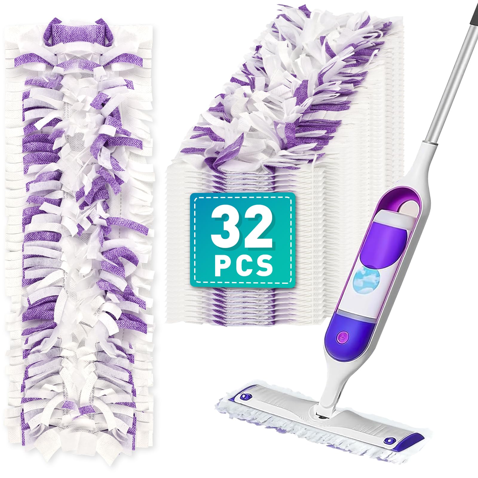 5X Cleaning Power Mop Pads Compatible with Swiffer PowerMop, Disposable Mopping Pad Refills for Cleaning, Multi-Surface Wood Floor Replacement Pads