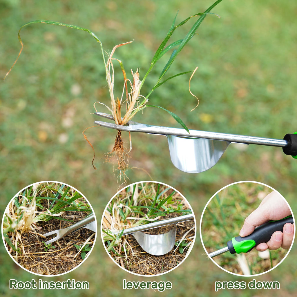 JXWENBYX Weed Puller Tool, 4 Pack Stainless Steel Weed Remover Tool, Portable Weeding Tools Gardening, Crack Weeder Tool, Uprooting Weeding Tool for Backyard Farm Planting