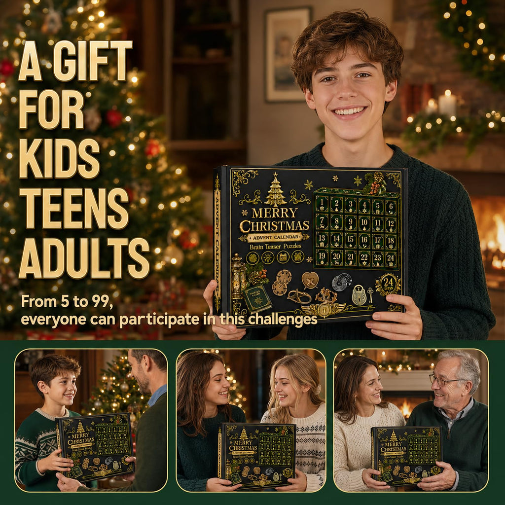 Advent Calendar 2026 Brain Teaser, Teens Adults 24 Days Christmas Countdown