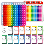 JoyCat Multiplication Flash Cards + Chart- 156 Hole Punched Math Game Flashcards for Kids Ages 8 and Up, Times Table Manipulatives for Preschoolers 3rd,4th,5th,6th Grade