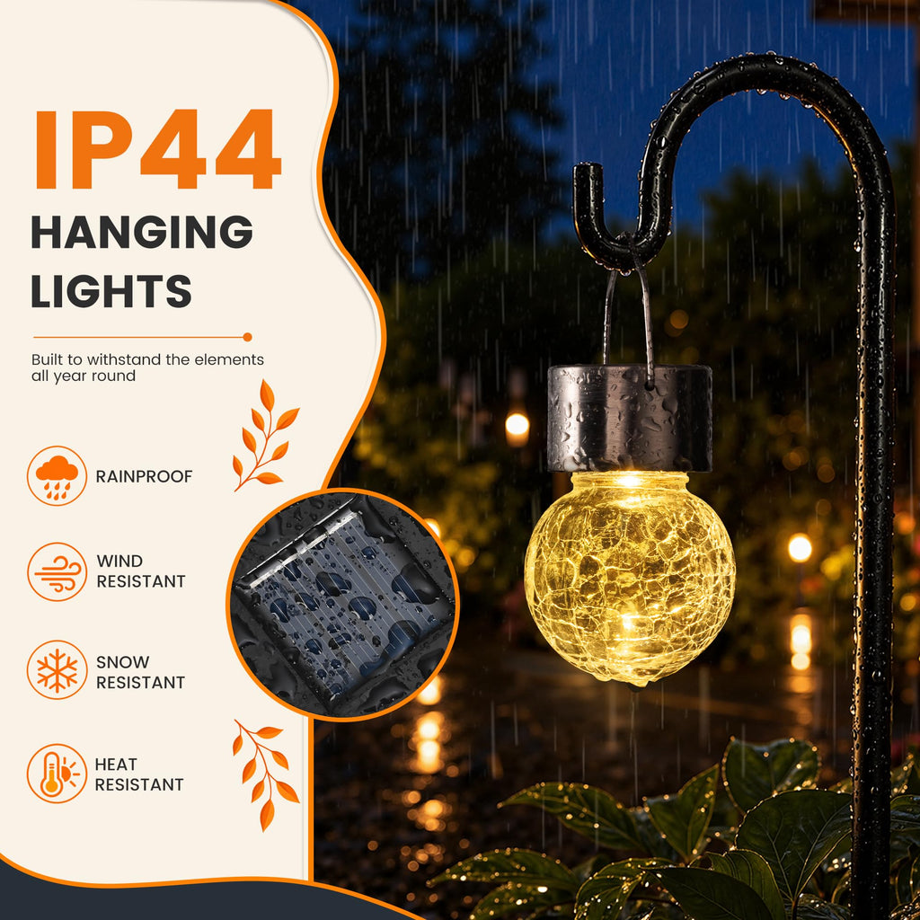 GIGALUMI Solar Lights Outdoor Hanging Lantern Garden Decor for Outside 12Pc