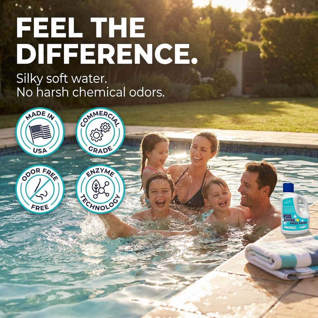 3-in-1 Pool Cleaner Combo – 3 L (101.5 fl oz) – Pool Chemicals, Phosphate Remover, Pool Clarifier + Enzyme Cleaner, Waterline Scum Control, Skimmer-Pour Weekly Maintenance, Saltwater Safe – BubbyShine