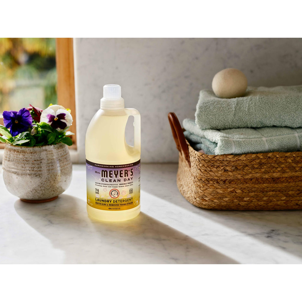 MRS. MEYER'S CLEAN DAY Liquid Laundry Detergent, Infused with Essential Oils, Compassion Flower, 64 oz (64 Loads) (Pack of 4)