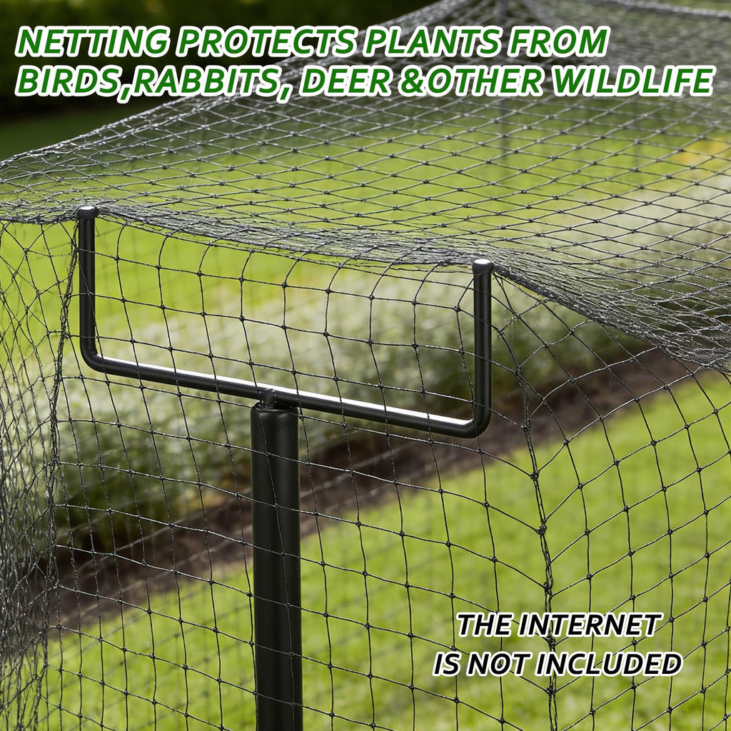 4Pack 6.56ft Metal Garden Netting Support Stakes,Heavy Duty Garden Stakes for Netting Garden Netting Pole with Rustproof for Support Fruits Garden Bed Plant Net