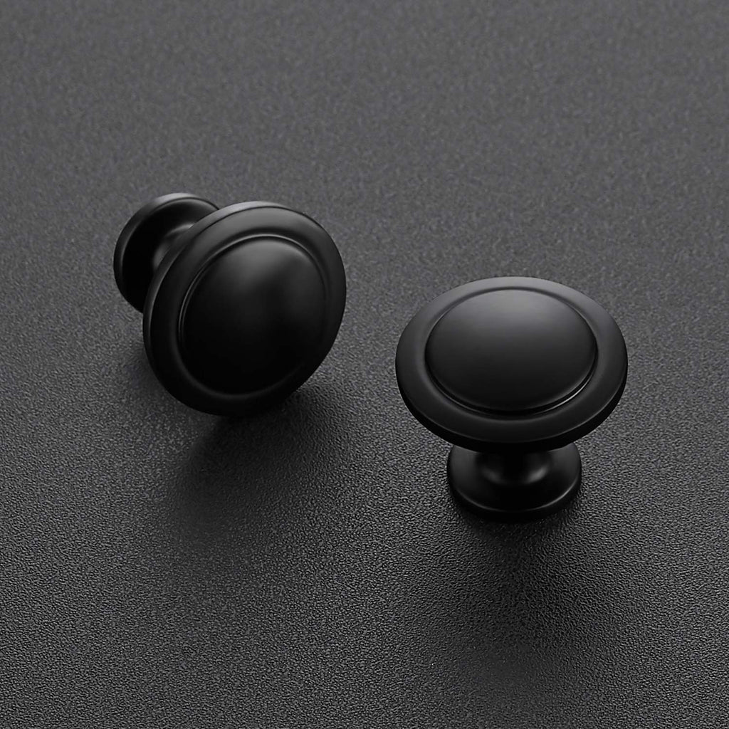 Ravinte 35 Pack Matte Black Cabinet Pulls 1-1/4 inch Kitchen Cabinet Knobs Drawer Knobs Dresser Drawer Pulls Door Dresser Handles for Cupboard