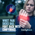 ComfyBrace 2 PACK Nighttime Pain Relief Wrist Brace for Carpal Tunnel, Tendonitis, Arthritis | Fits & Soothes Aches in Both Hands | Palm Cushion Beads for Hot Spots | Breathable Fabric