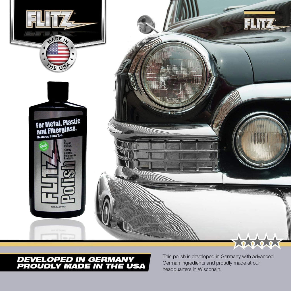 Flitz Multi Purpose Metal Polish Liquid - 3.4oz Bottle of USA-Made Tarnish Remover - For Aluminum, Chrome, Brass, Nickel, Silver - Non-Abrasive Metal Cleaner and Polish, Restorer (12 Pack)