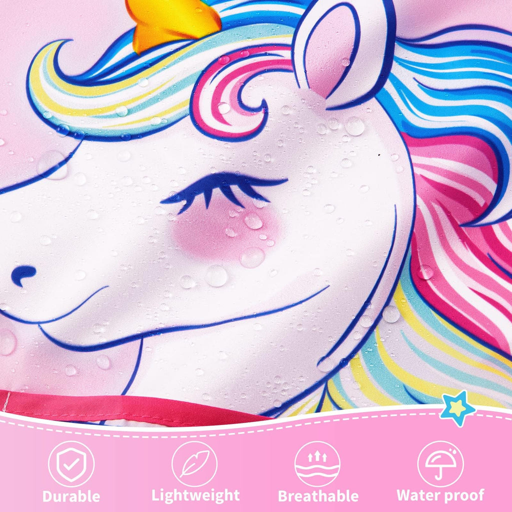 WERNNSAI Kids Art Smock for Girls - Kids Aprons Waterproof Toddler Art Painting Smock for Girl with Long Sleeve and 3 Pockets Painting Eating Cooking Baking Gardening Water Play Apron