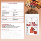 VELOTO Organic Mega Mushroom Powder Blend,10 in 1 Complex Mushroom Extract Powder Herbal Supplement with Reishi, Cordyceps, Chaga, Lion's Mane, Vegan & More, Sustainably US Grown, Filler Free, 10oz