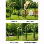 Thickened Tube Garden Arch,7.3ft Heavy-Duty Metal with 16mm Steel Tubes & 0.5mm Thickened Wall, Durable Outdoor Trellis for Climbing Plants,Roses,Garden Party,Ceremony & Decorations (Black)
