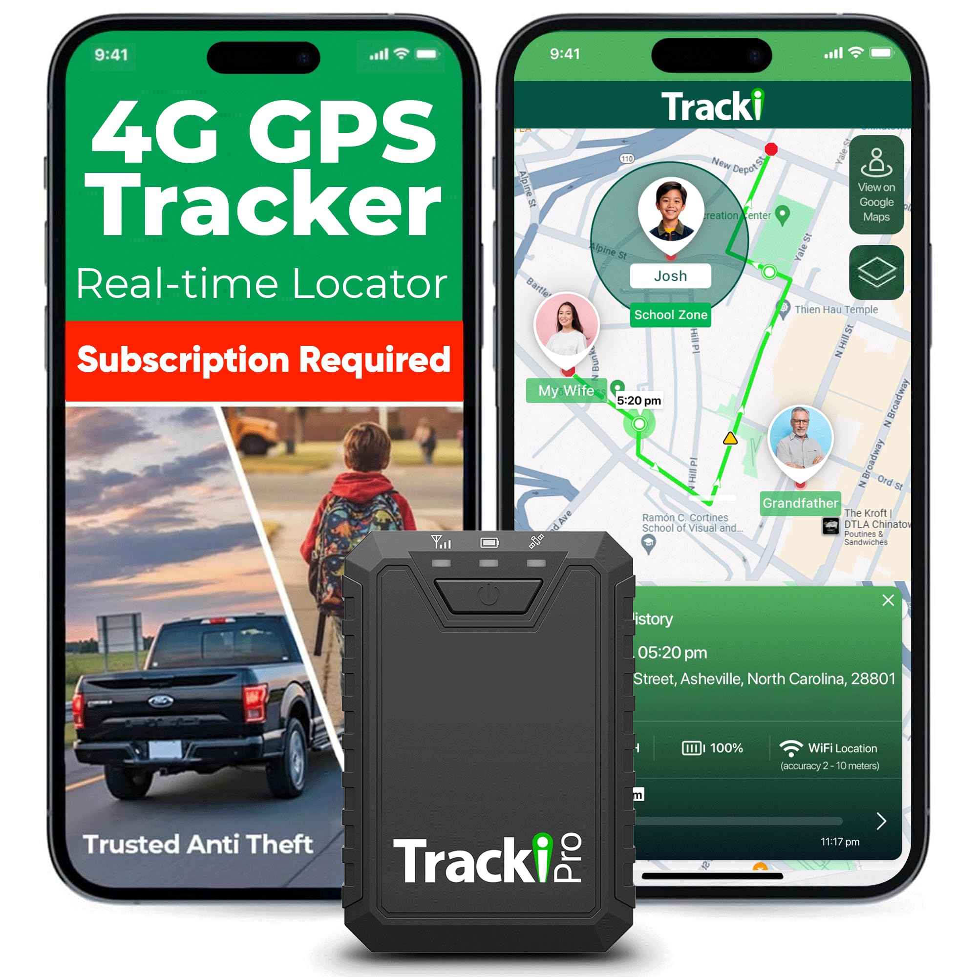 Tracki Pro GPS Tracker for Vehicles – Magnetic Waterproof 4G LTE Car Tracker, Long-Life Battery Up to 7 Months, Unlimited Distance, Smart Alerts, Hidden Tracking Device (Subscription Required)