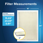 Filtrete 16x25x1 Air Filter, MERV 5, MPR 300, 6 HVAC Filters