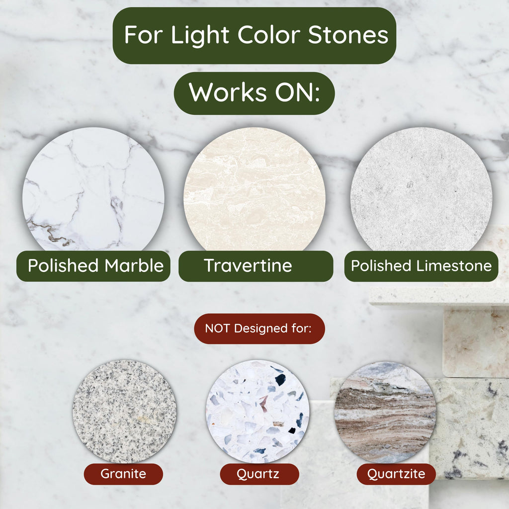 ESP Stone Care Marble Etch Remover Polishing Powder – Restores Light Etches on Marble, Travertine, Limestone & Calcite Stones – Easy DIY Use – No Special Tools, 1 oz. for Small Areas