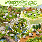 Bbiamsleep 105 Pcs Mini Sheep Figurines Miniature Plastic Sheep Figurines