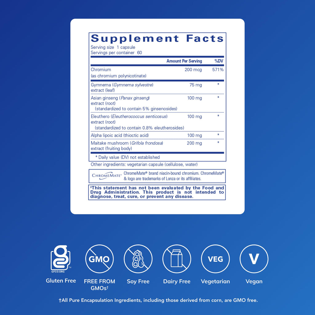 Pure Encapsulations Glucose Support Formula | Hypoallergenic Supplement Supports Healthy Pancreas Function and Carbohydrate Metabolism* | 60 Capsules