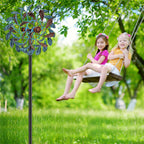 360° Wind Spinners Outdoor, Wind Sculptures Windmill with Metal Stake, 63.2" Kinetic Large Metal Yard Art Decor Spinners Pinwheels for Garden Outside Patio Lawn