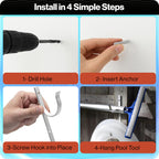 Swimables 316 Stainless Steel Heavy Duty Pool Hooks - Telescopic Pole Hanger - Ideal for Swimming Pool - Designed in USA
